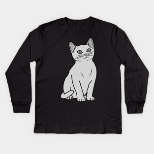 Russian Blue Cat Kids Long Sleeve T-Shirt